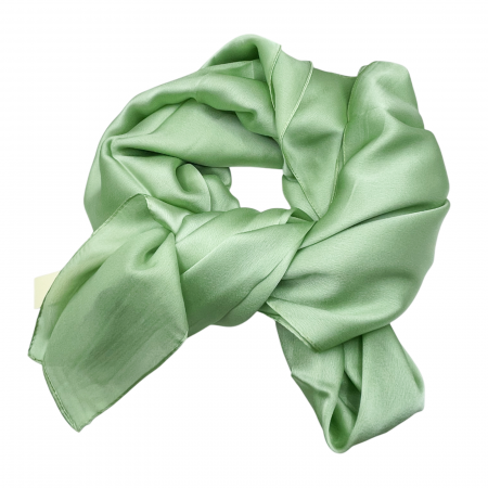 FASHION - Esarfa matase ANGELIQUE, Verde fistic, 80x170cm