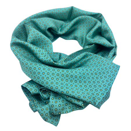 MODA & ACCESORII - Eșarfă mătase bărbați PREMIUM verde turcoaz