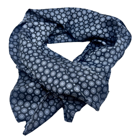 MODA & ACCESORII - Esarfa matase barbati BONITO neagra cu model geometric