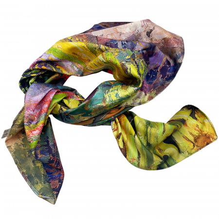 Esarfe Matase & Voal & Satin - Esarfa matase BEATRICE cu 2 fete, 70x70cm