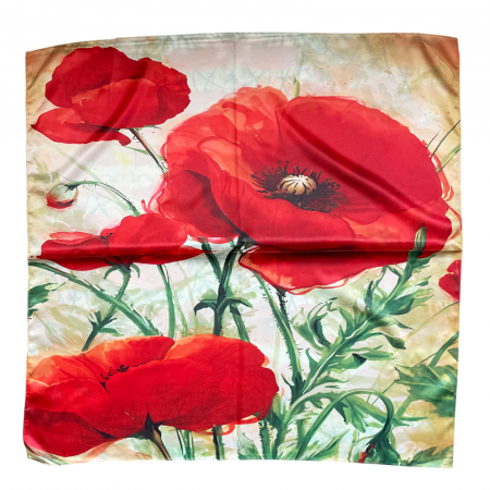 Esarfa matase POPPY cu 2 fete, 70x70cm [3]