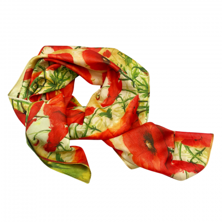 Esarfe Matase & Voal & Satin - Esarfa matase POPPY cu 2 fete, 70x70cm