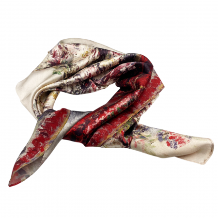 Esarfa matase NATALIE, Bej, 70x70cm [2]