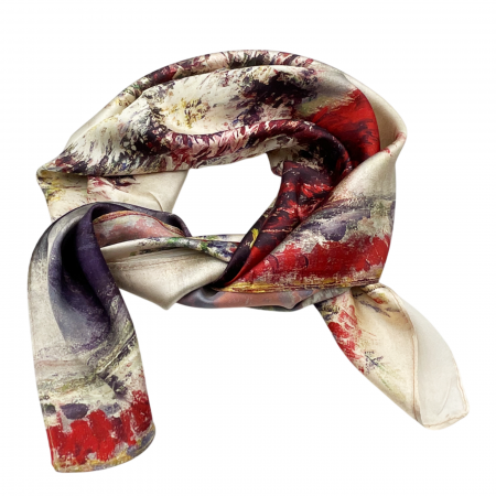 Esarfe Matase & Voal & Satin - Esarfa matase NATALIE, Bej, 70x70cm