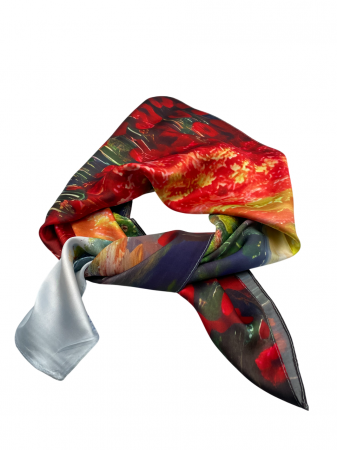Esarfe Matase & Voal & Satin - Esarfa matase CARLITA, Multicolor, 70x70cm