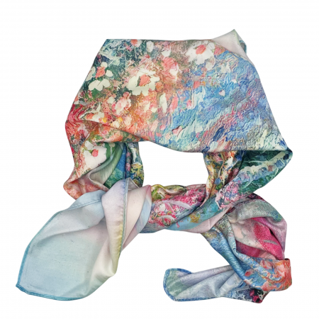 Esarfe Matase & Voal & Satin - Esarfa matase LUCIA cu 2 fete, 70x70cm