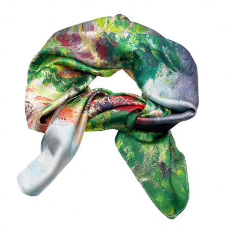 Esarfe Matase & Voal & Satin - Esarfa matase STEPHANIE cu 2 fete, 70x70cm