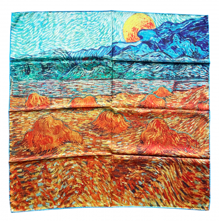 Esarfe Matase & Voal & Satin - Esarfa matase RISING MOON, 85x85cm