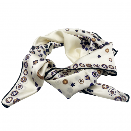Esarfe Matase & Voal & Satin - Esarfa matase EUGENIE, Crem, 70x70cm