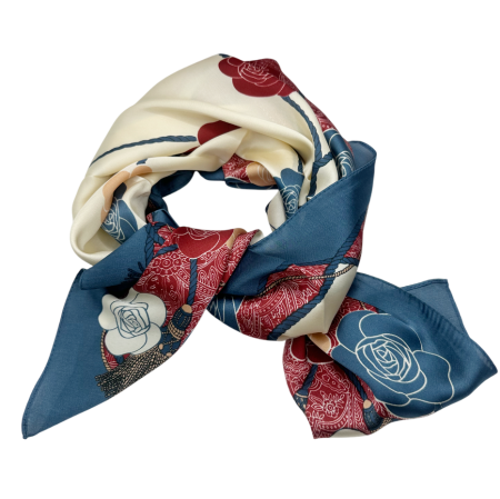 Esarfa matase MILLY, Bleumarin, 70x70cm [1]