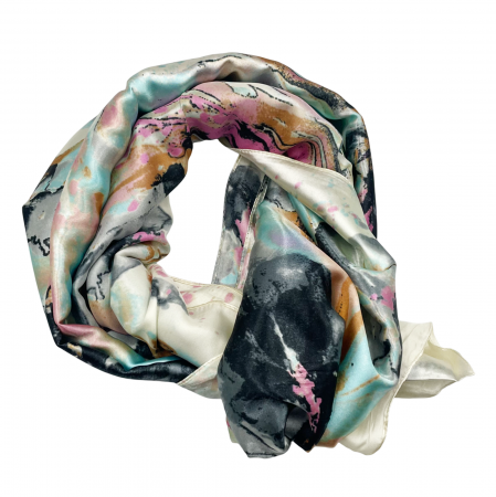 Esarfe Matase & Voal & Satin - Esarfa matase IRIS, Crem, 50x160cm