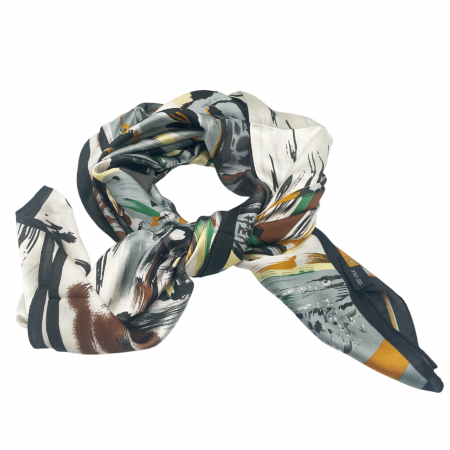 Esarfa matase JACINTA, Gri, 90x180cm [2]