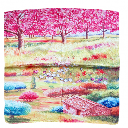 Esarfa matase JULIA, Galben, 70x70cm [3]