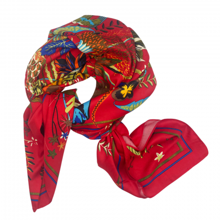Esarfe Matase & Voal & Satin - Esarfa matase KELLY, Rosu, 90x170cm