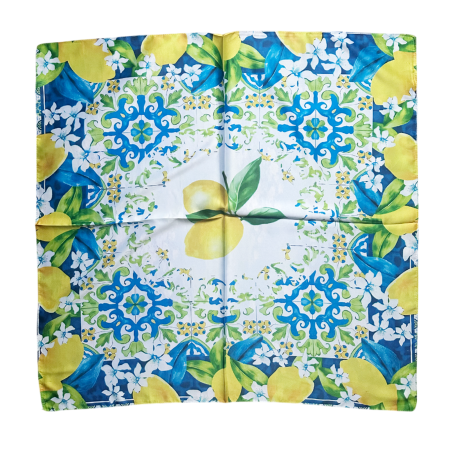 Esarfa matase LIMONE ISCHIA cu 2 fete, 70x70cm [2]