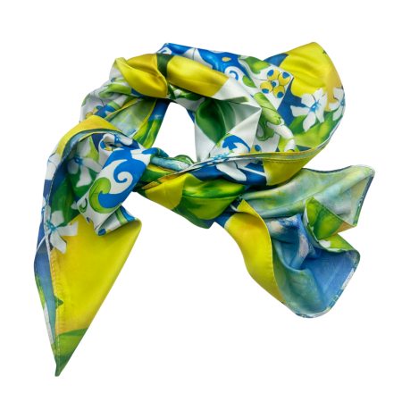 Esarfe Matase & Voal & Satin - Esarfa matase LIMONE ISCHIA cu 2 fete, 70x70cm