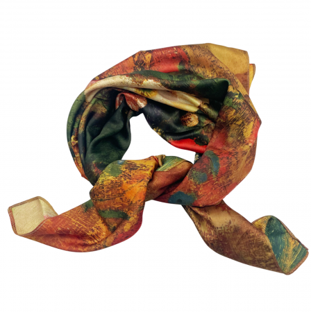 Esarfe Matase & Voal & Satin - Esarfa matase LUCREZIA cu 2 fete, 70x70cm