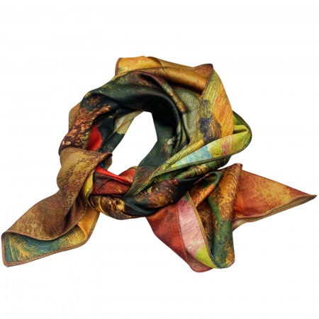 Esarfe Matase & Voal & Satin - Esarfa matase LUCREZIA, Maro, 70x70cm
