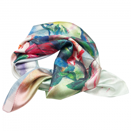 Esarfe Matase & Voal & Satin - Esarfa matase LOUISE, Multicolor, 70x70cm