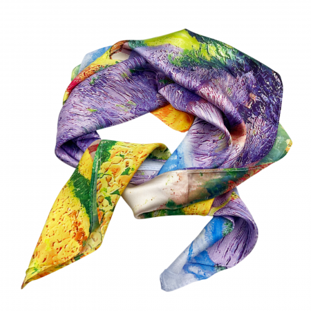 Esarfe Matase & Voal & Satin - Esarfa matase JULIA, Mov, 70x70cm