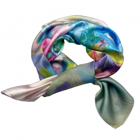 Esarfe Matase & Voal & Satin - Esarfa matase MARILOU, Multicolor, 70x70cm