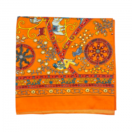 Esarfa matase HERMES, Portocaliu, 87x180cm [3]