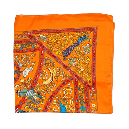 Esarfa matase HERMES, Portocaliu, 87x180cm [2]