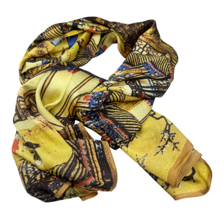 Esarfa matase LILIAN, Galben, 130x130cm [1]