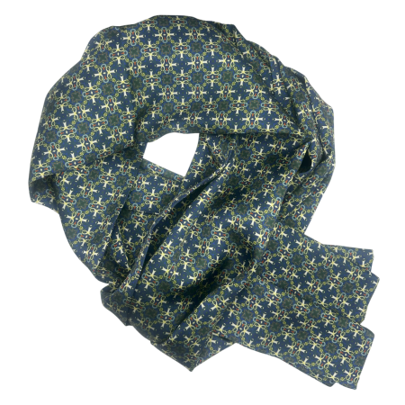 Esarfe & Fulare Barbatesti - Esarfa matase - pentru barbati - Ricardo, Albastru Verde, 30x160cm