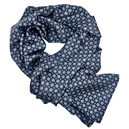 Esarfe Matase - Esarfa matase barbati BONITO neagra cu model geometric