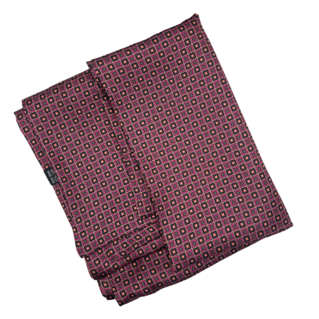 Esarfa matase - pentru barbati - LEONARDO, Negru-Fucsia [1]