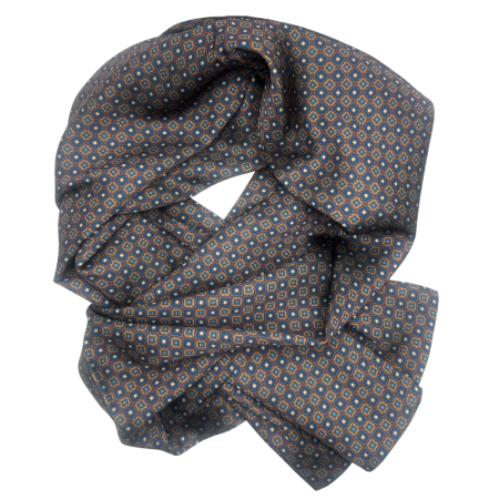 Esarfe & Fulare Barbatesti - Esarfa matase - pentru barbati - LEONARDO, Albastru/ Maro