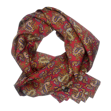 Esarfe & Fulare Barbatesti - Esarfa matase - pentru barbati - LORENZO, Visiniu, 30x160cm