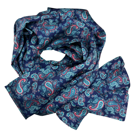 Esarfe & Fulare Barbatesti - Esarfa matase - pentru barbati - LORENZO, Bleumarin