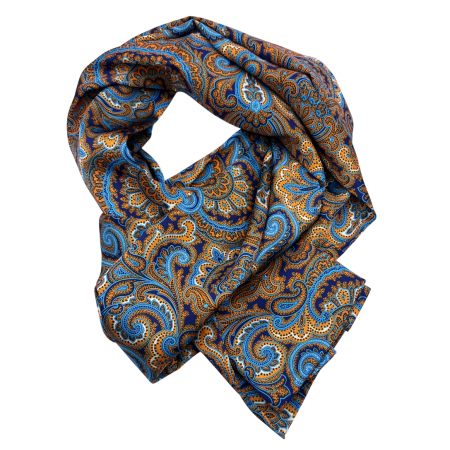 Esarfa matase - pentru barbati - MATTEO, Bleu-ciel, 30x160cm [1]