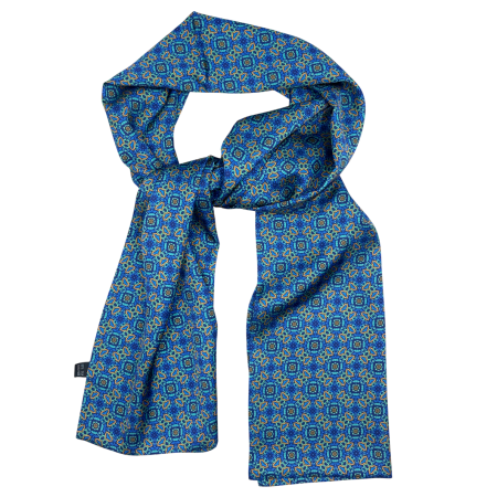 Esarfa matase - pentru barbati - RICARDO, Albastru, 30x160cm [2]