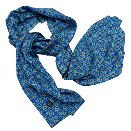 Esarfe Matase & Cravate Ascot - Esarfa matase - pentru barbati - RICARDO, Albastru, 30x160cm