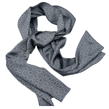 Esarfe Matase & Cravate Ascot - Esarfa matase - pentru barbati - RICARDO, Gri Verzui, 30x160cm