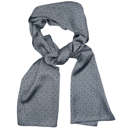 Esarfa matase - pentru barbati - RICARDO, Gri Verzui, 30x160cm [2]