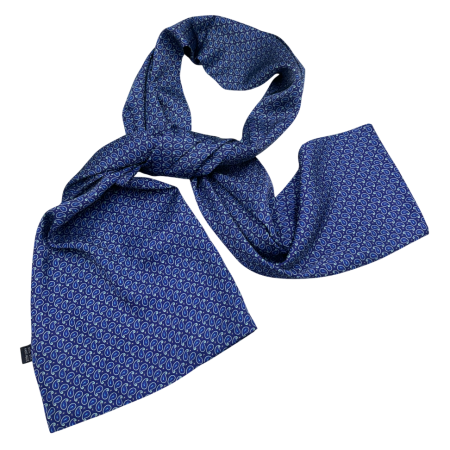 Esarfe Matase & Cravate Ascot - Eșarfă din mătase pentru bărbați bleumarin cu model paisley – accesoriu elegant