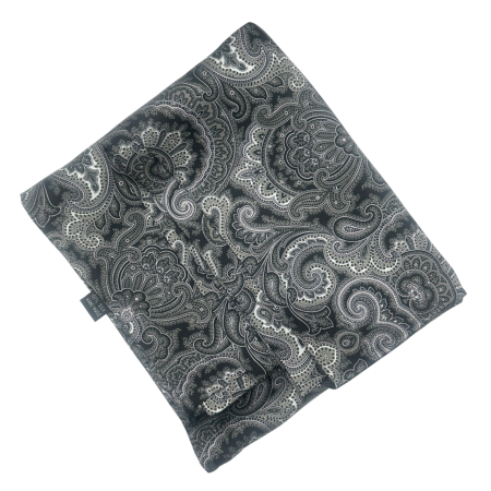 Esarfa matase - pentru barbati - TOTO, Negru/ Alb, 30x160cm [1]