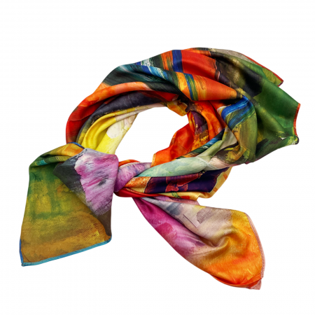 Esarfe Matase & Voal & Satin - Esarfa matase PHOEBE cu 2 fete, 70x70cm