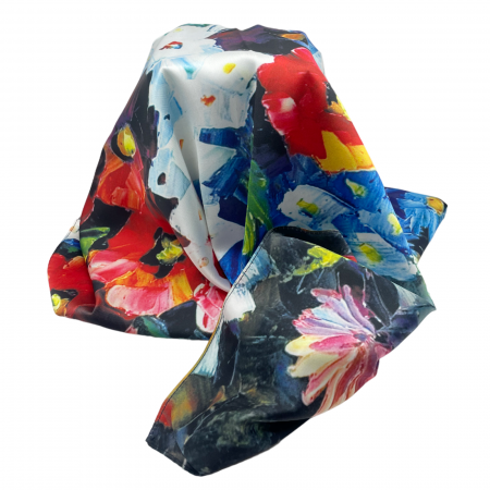 Esarfa matase POPPY, Albastru [3]