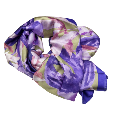 Esarfe Matase & Voal & Satin - Esarfa matase RAQUEL, Mov, 90x170cm