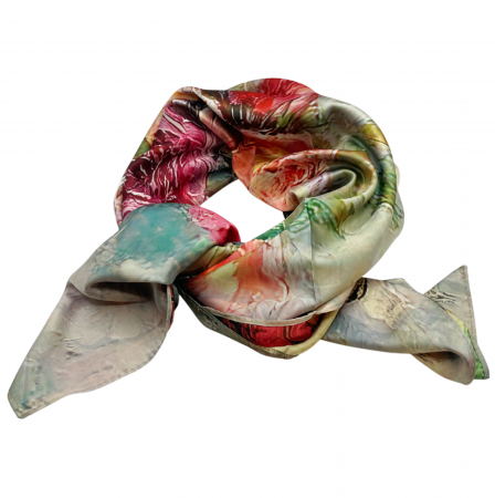 Esarfe Matase & Voal & Satin - Esarfa matase ROMY cu 2 fete, 70x70cm