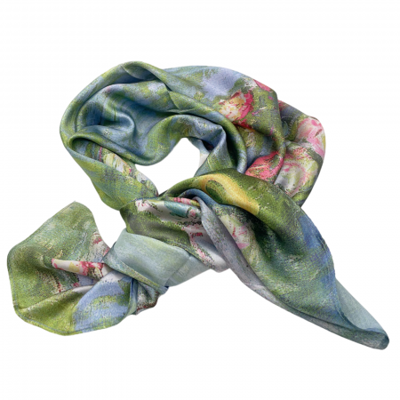 Esarfe Matase & Voal & Satin - Esarfa matase ETTA, Roz, 70x70cm