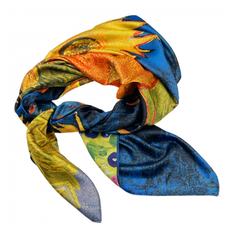 Esarfe Matase & Voal & Satin - Esarfa matase SOLLER cu 2 fete, 70x70cm