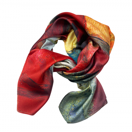Esarfe Matase & Voal & Satin - Esarfa matase LUCIA, Rosu, 70x70cm