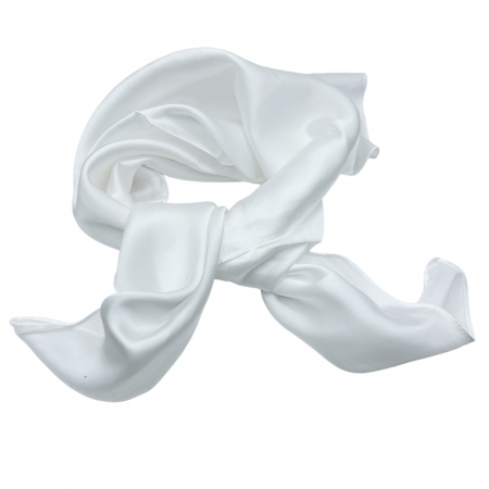 Esarfe Matase & Voal & Satin - Esarfa matase AMELIE, Alb, 70x70cm