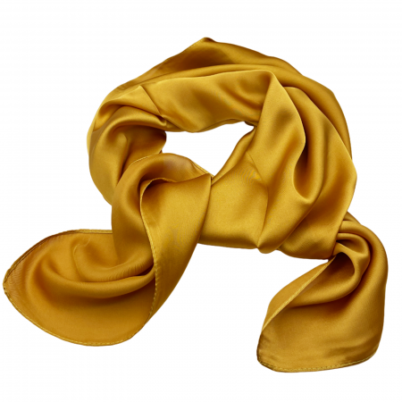 Esarfe Matase & Voal & Satin - Esarfa matase AMELIE, Galben mustar, 70x70cm
